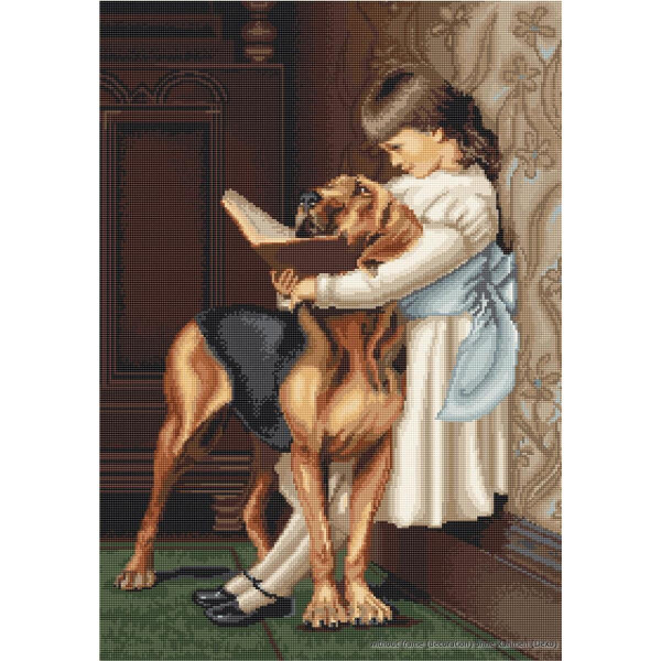 Luca-S counted Cross Stitch kit "Hour of Education", 28x40cm, DIY
