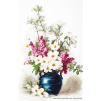 Luca-S counted Cross Stitch kit "Lilac and jasmine", 30x44,5cm, DIY
