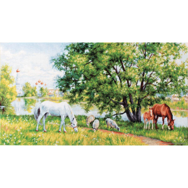 Luca-S counted Cross Stitch kit "Pastoral", 63,5x34cm, DIY