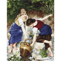 Luca-S counted Cross Stitch kit "At the Fountain", 34x44cm, DIY