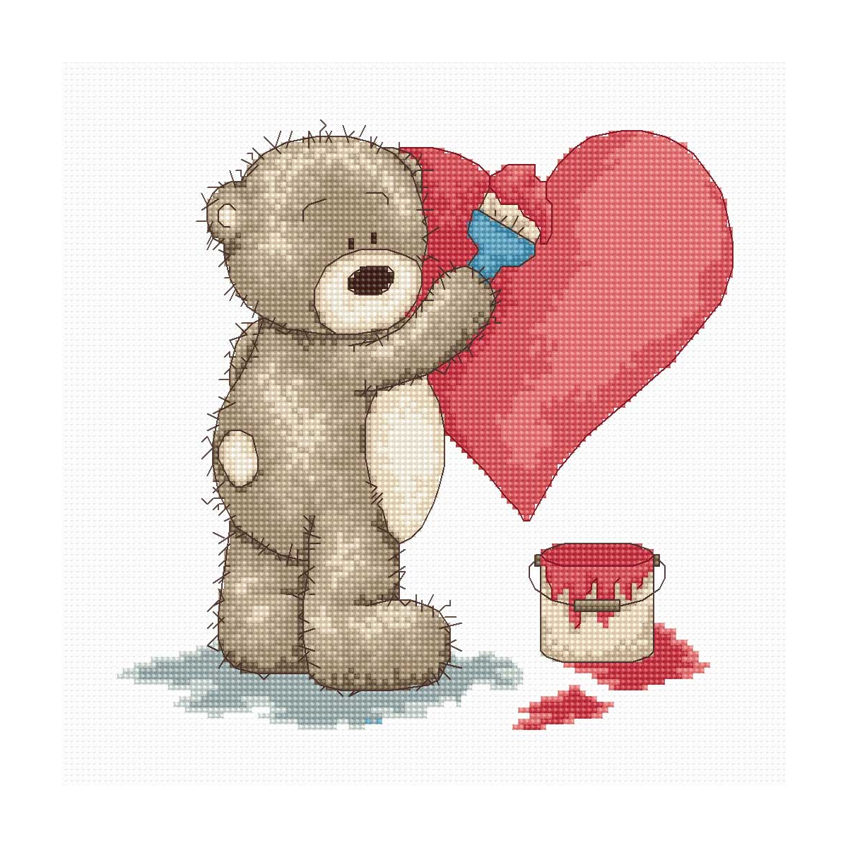 Luca-S counted Cross Stitch kit "Teddy Bruno with a...