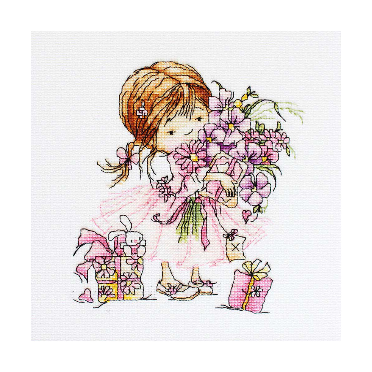 Luca-S counted Cross Stitch kit "Girl with a...