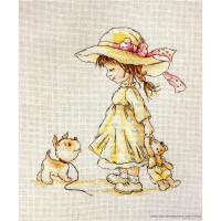 Luca-S counted Cross Stitch kit "Come with me", 18,5x19,5cm, DIY