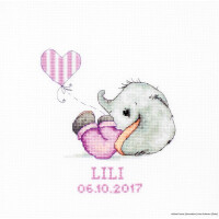 Luca-S counted Cross Stitch kit "Baby girl", 14x15,5cm, DIY