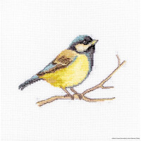 Luca-S counted Cross Stitch kit "Great tit", 11,5x8cm, DIY