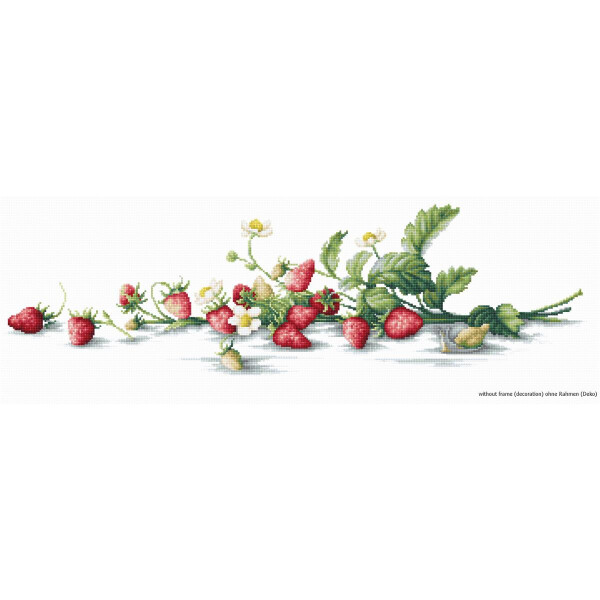 Luca-S counted Cross Stitch kit "Etude with Strawberries", 50x14,5cm, DIY
