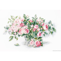 Juego de punto de cruz Luca-S "A bouquet of tea roses", dibujo de conteo, 43,5x28cm
