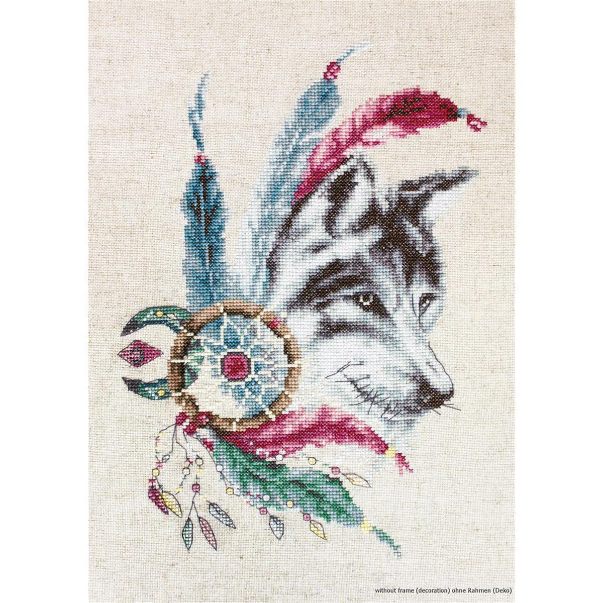 A Luca-s embroidery pack features a wolf-s head in shades...