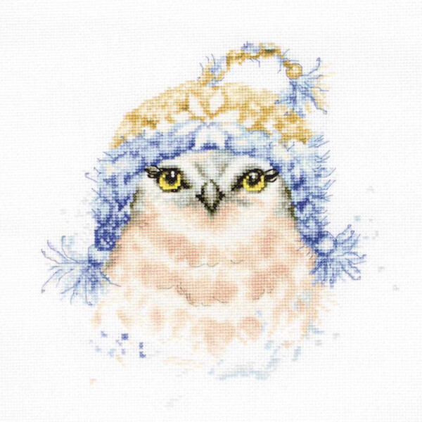 Luca-S counted Cross Stitch kit "Owl with coin ", 19x18,5cm, DIY