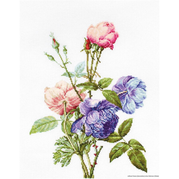 Luca-S kruissteek set "Boeket bloemen met rozen", telpatroon, 19x25cm