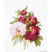 Luca-S counted Cross Stitch kit "Bouquet with peonies", 20x26,5cm, DIY