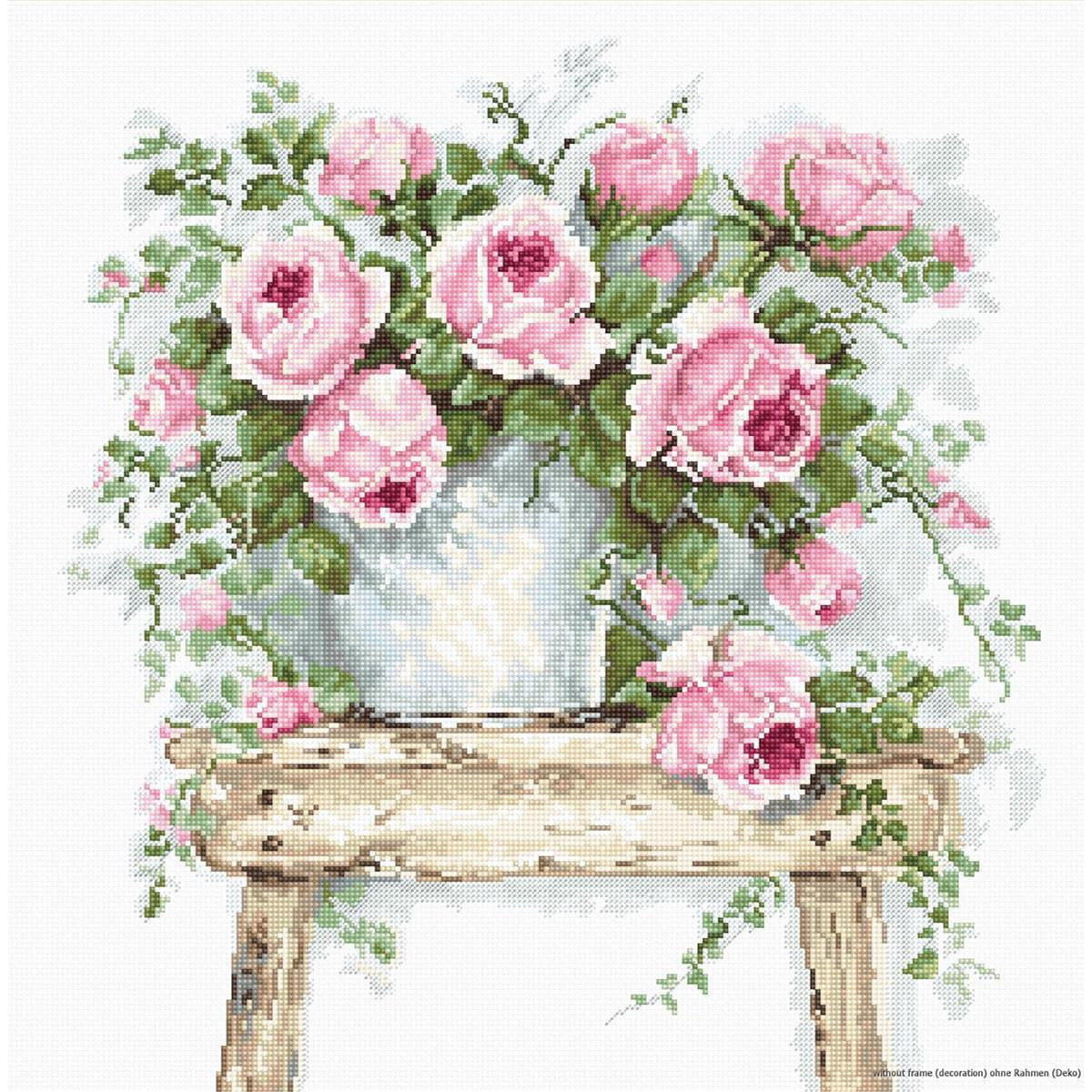 Luca-S counted Cross Stitch kit "Flowers on a Stool...