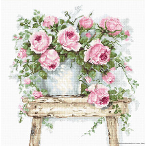 Luca-S counted Cross Stitch kit "Flowers on a Stool...