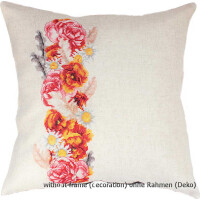 Luca-S counted Cross Stitch kit Pillow with pillow back "Spring flowers", 40x40cm, DIY