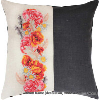 Luca-S counted Cross Stitch kit Pillow with pillow back "Spring flowers glade", 40x40cm, DIY