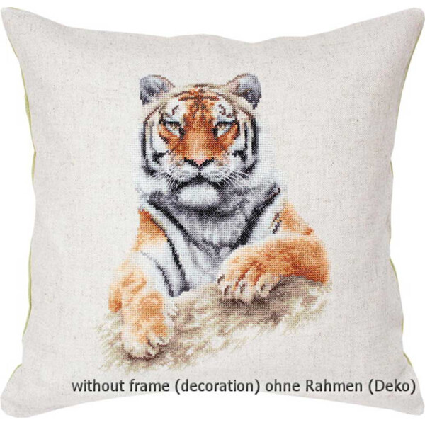 Luca-S counted Cross Stitch kit Pillow with pillow back "Tiger", 40x40cm, DIY
