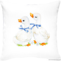 Luca-S counted Cross Stitch kit Pillow with pillow back "Gosling", 40x40cm, DIY