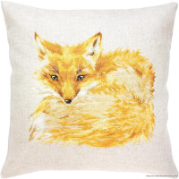 Luca-S counted Cross Stitch kit Pillow with pillow back "Fox", 40x40cm, DIY