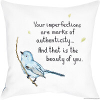 Luca-S counted Cross Stitch kit Pillow with pillow back "Blue Bird", 40x40cm, DIY
