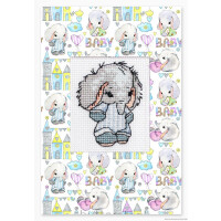 Luca-S counted Cross Stitch kit Postcard "Baby boy", 9x13,4cm, DIY