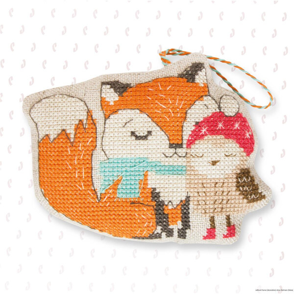 Luca-S counted Cross Stitch kit Toy "Fox and bird", 11,5x9cm, DIY