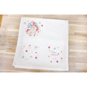 Luca-S counted Cross Stitch kit Baby blanket "Girl...