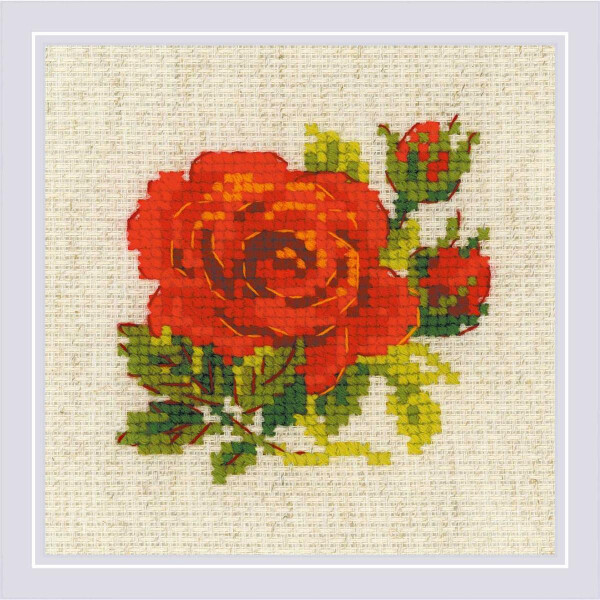 Riolis counted cross stitch kit "Red Rose", DIY