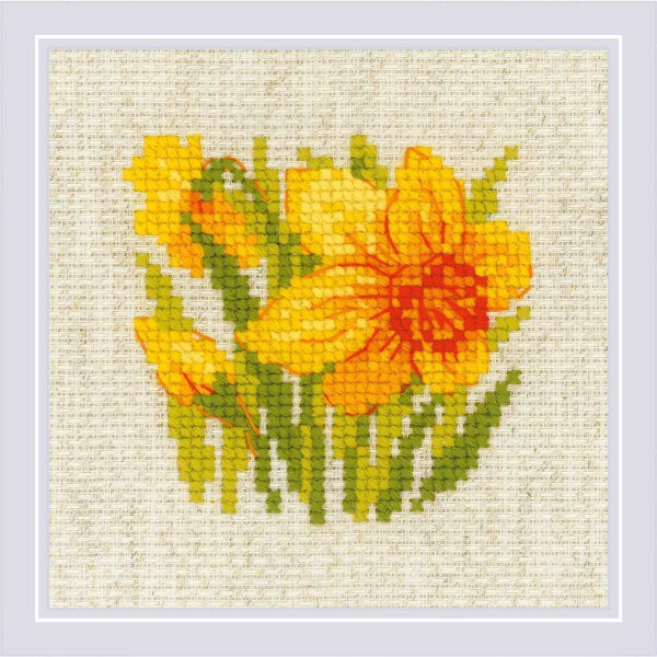 Riolis counted cross stitch kit "Yellow Narcissus ", DIY
