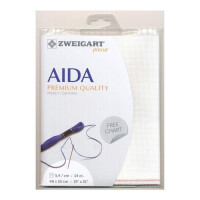 AIDA Zweigart Precute 14 ct. Stern Aida 3706 color 101 milky white, fabric for cross stitch 48x53cm