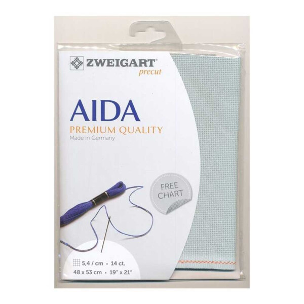 AIDA Zweigart Precute 14 ct. Stern Aida 3706 color 718 grey, fabric for cross stitch 48x53cm