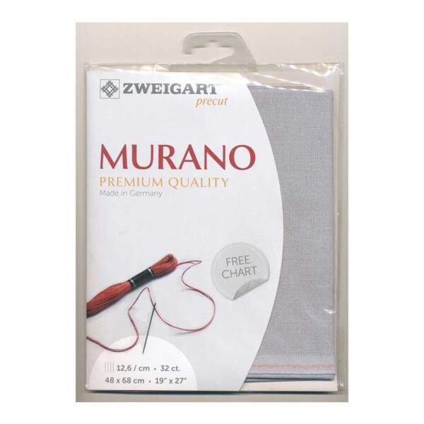 Contre-matériel murano Zweigart Precute 32 ct. 3984 couleur 705 gris perle, 48x68 cm