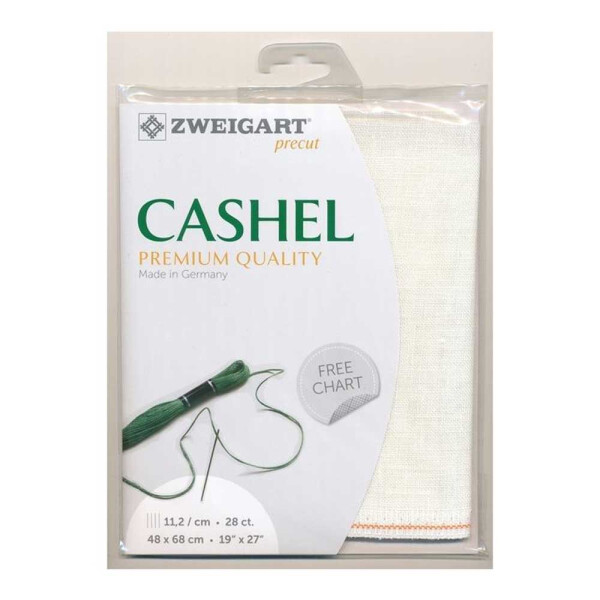 Counter cashel Zweigart Precute 28 ct. 3281 100% lino color 101 blanco lechoso, 48x68 cm