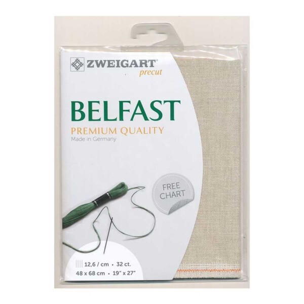 Evenweave Fabric Belfast Zweigart Precute 32 ct. 3609 100% Linen color 52 natur 48x68 cm