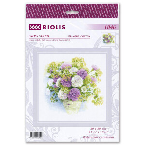 Riolis counted cross stith kit Watercolor Carnations, DIY