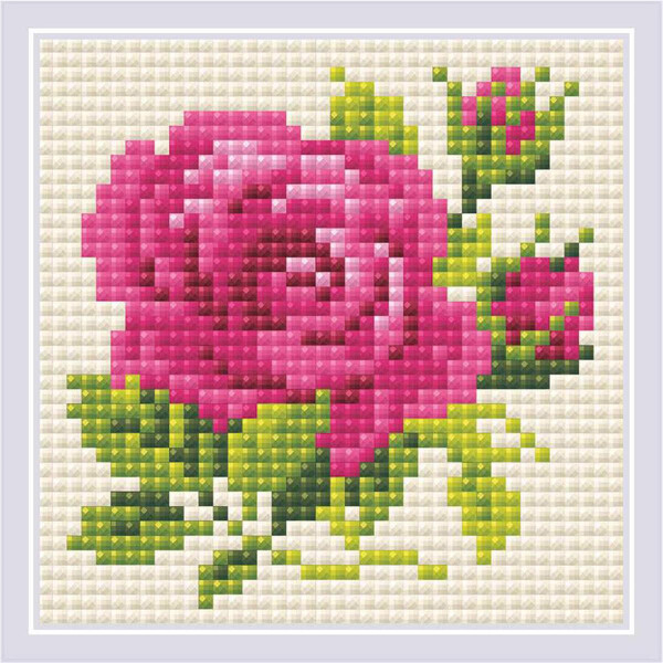 Алмазная живопись Риолис "Розовая роза", 10х10 см