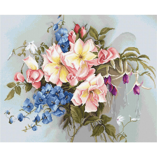 Luca-S counted Cross Stitch kit "Bouquet with Bells ", 38x31cm, DIY