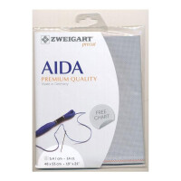 AIDA Zweigart Precute 14 ct. Star Aida 3706 цвет 713 стальной серый, счетная ткань для вышивания крестиком 48x53см