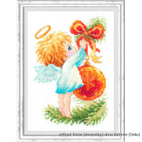 Набор для вышивания крестом "Рождественский ангел", платежная схема, 10 x 15 см