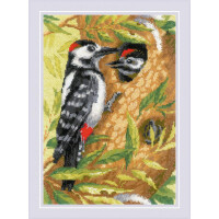 Riolis Set punto croce "Woodpecker", schema di conteggio