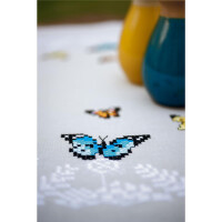 Vervaco nappe imprimée, ensemble de broderie danse des papillons, motif de broderie dessiné