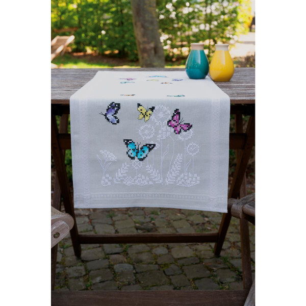 Vervaco Table runner kit Butterfly dance, stamped, DIY