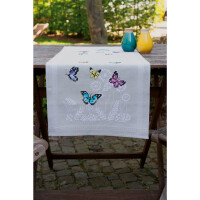 Vervaco impreso corredor de mesa bordado conjunto danza de mariposas, patrón de bordado dibujado