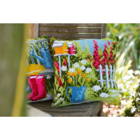 Vervaco Cross stitch cushion kit My garden, stamped, DIY