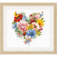Vervaco counted cross stitch kit Heart of flowers, DIY
