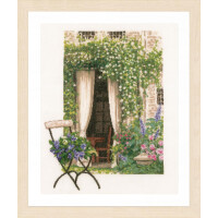 Lanarte Kreuzstichpackung Romantisches Gartenfenster, Zählmuster