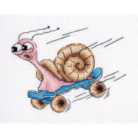 Klart counted cross stitch kit "Speedy Snail" 16x13cm, DIY
