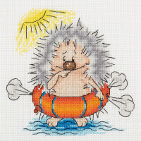 Klart counted cross stitch kit "Swimming Hedgehog" 15x15cm, DIY