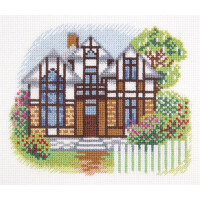 Klart counted cross stitch kit "House on Cherry Lane" 16.5x14cm, DIY