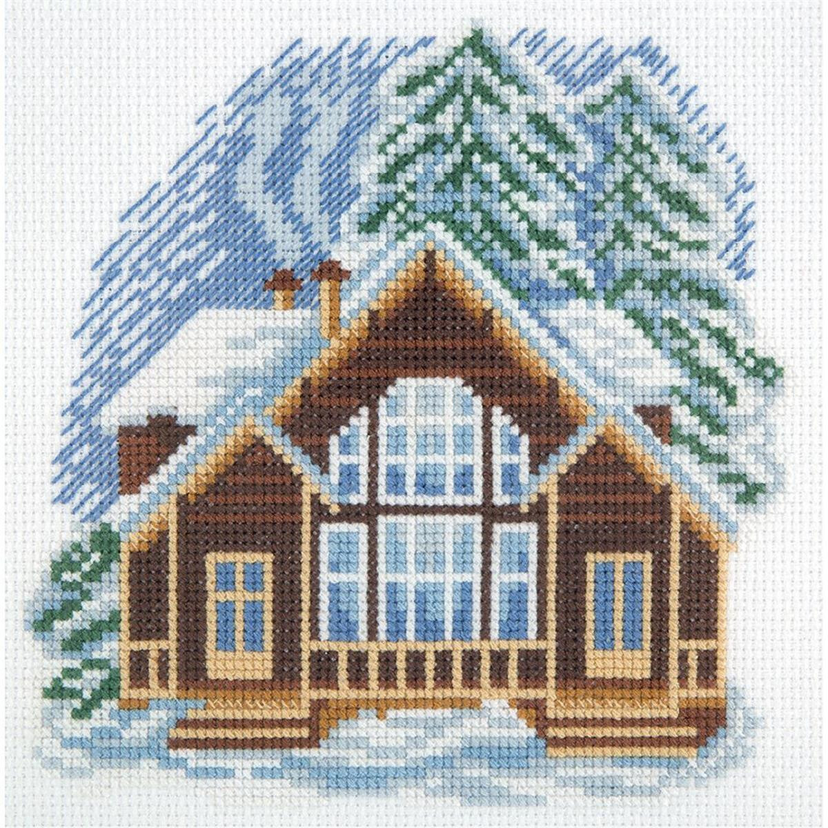 Klart counted cross stitch kit "House on Snow...