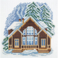 Кларт Набор для вышивания крестом "Дом на заснеженной дороге" 16x16 см, счетная схема